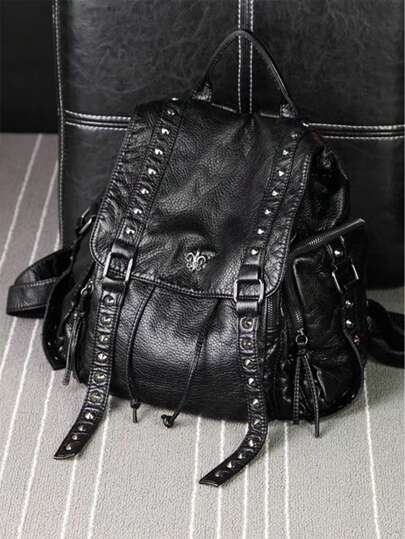 حقيبة ظهر قديمة مزينة بالبراشيم، طراز رجعي بنكي، حقيبة سفر نهارية، حقيبة مدرسية جوتية للنساء شنطه جامعه شنط جامعات شنطة ظهر للسفر حقيبه جامعه