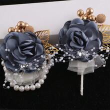 Wrist Corsages For Weddings, Gukasxi Flower Wrist Boutonniere Set Artificial Wedding Rose Bride Wrist Corsages Flowers Boutonniere For Prom, Wedding Flowers For Men Bride Bridesmaid Wedding Prom Decor