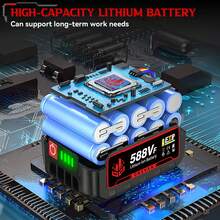 ONEVAN Electric Wrenches, 1500W Brushless Impact Wrench With 1800Nm Torque, 1/2-Inch Impact Wrench, Electric Screwdriver, Drill Driver - Đỏ - Xem 9