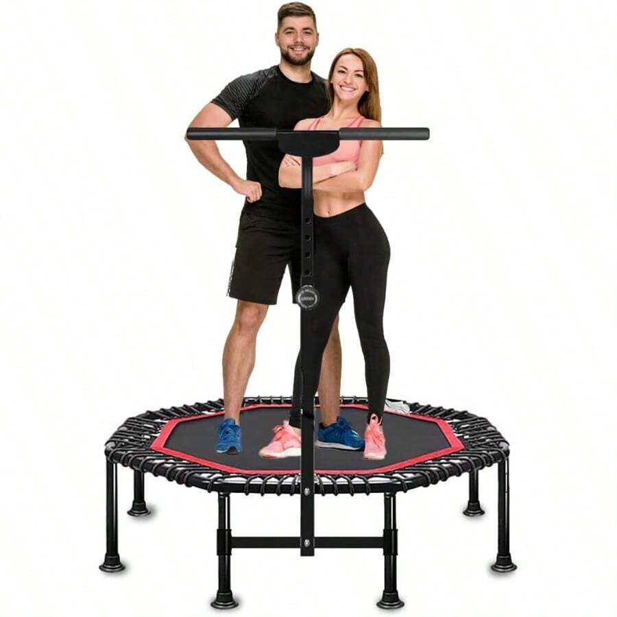 45 Inch Rebounder Trampoline For Adults, Max 330 Lbs Load Capacity, Portable Fitness Exercise With 3-Level Adjustable Foam Handle For Indoor And Outdoor Exercise - 1 - View 1