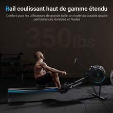 Rowing Machine With Air Resistance For Home, 10 Levels Adjustable With Exclusive App, Professional Indoor Rowing Machine, Ergonomic Comfortable Seat, Easy Storage - Black - View 4