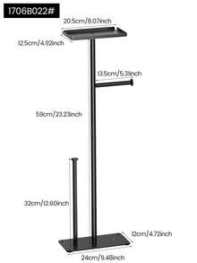 Space-Saving Bathroom Organizer Box, Floor-Standing Toilet Paper Holder With Cleaning Brush And Tissue Rack, Moisture-Proof Wall-Mounted Storage Rack For Easy Access - Multicolor - View 13
