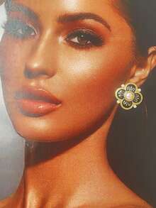 1pc Retro Geometric Pattern European & American Style Fashion Pin Brooch, Versatile For Daily Wear And Festivals - Earrings - View 4