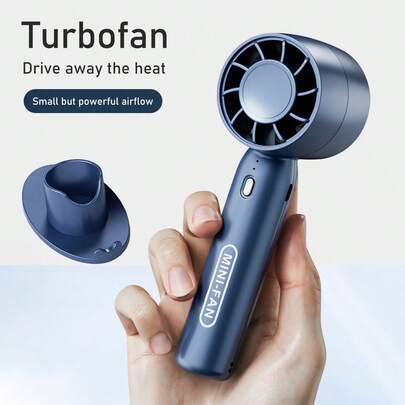 迷你便携式USB充电手持三速超静音桌面风扇，500mAh，宿舍/办公室/旅行必备