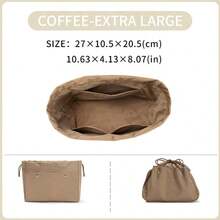 Coffee, More Soft, Suitable For Bucket Bag, The Inner Bag, The Mini Bag, The Middle Bag, The Storage Lining Bag, The Double Drawstring Nylon Waterproof Bag, Large Capacity Accessories For Bags, Picotin 15/18/22 Bag Insert, Bags Organizer, Purse Organizer Insert, Lightweight And Soft Touch Bag-In-Bag