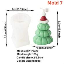 Moldes de Vela de Árvore de Natal 3D, Molde de Silicone em Forma de Pinheiro para Fundição de Resina Epóxi, DIY Velas de Aromaterapia, Ferramentas para Fazer Gesso e Decoração para Casa