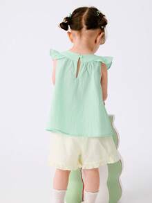 Balabala Baby Girls' Vintage-Style 2 Pieces Set, Sweet & Playful Look - Pink Green - View 3
