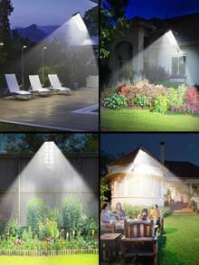 A Solar Garden Floodlight Wall-Mounted Street Light With 504 Lamp Beads,4200mah,Featuring A Human Body Induction Function. It Is Semi-Embedded For Installation, Has Three Modes, And Uses A Rechargeable Lithium-Ion Battery For Outdoor Lighting. It Is Suitable For Gardens, Walls, Garages, And Porches. - Installation Accessories And A Remote Control Are Included. - Đèn LED 504 - Xem 7