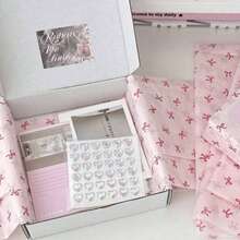 10/20 张粉色蝴蝶结薄纸，可爱蝴蝶结印花礼品包装纸薄纸装饰艺术纸，适用于母亲节礼物包装生日婚礼派对 DIY 工艺品 20*14 英寸 - 彩色 - 查看 5