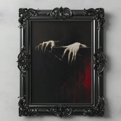 1 pieza, Arte de pared, Carteles vintage, Impresión de mano garra de Drácula vampiro, Arte gótico impresión Cottagecore oscura, Arte de pared sombrío, Decoración de Halloween, Póster de arte místico Decoración del hogar gótico, Sin marco