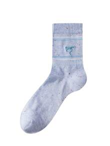 1 Pair Women's Lightweight Breathable Hollow Out Embroidered Bow Ballerina Style Colorful Polka Dot Crew Socks, Girls Fashion Casual Daily Wear - Multicolor - View 10