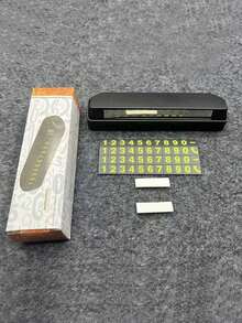 1pc Press-Down Hidden Temporary Parking Number Sign With Night Visibility, Durable Plastic Car Dashboard Phone Number Card For Easy Contact - one-size - View 11