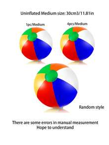 6个彩虹沙滩球，充气泳池派对装饰，散装沙滩球 - 夏季夏威夷热带主题派对装饰及礼品 - 彩色 - 查看 9