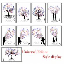 1pc Creative Fingerprint DIY Finger Painting Wedding Party Company Annual Meeting Personalized Fingerprint Sign-In Picture Sign-In Tree, Increase Fun, Decorative Painting, Living Room, Bedroom, Decorative Poster, Memorable, Canvas, No Frame - Multicolor - View 4