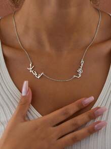 1pc Multiple Arabic Farsi Family Name Neck, 18k Gold Arabic Farsi Name Neck, 1-5 Name Neck In Arabic/English, Arabic/English Name Jewelry, Including Exquisite Gift Box, 18k Gold Stainless Steel Jewelry, New Year's Gift