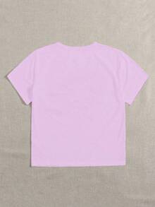PLAYERA DAMA CUELLO REDONDO MANGA CORTA FRESCA Y COMODA PARA GYM CASUAL CON DISEÑOS LAPICES COLORES - Lila Púrpura - Ver 2