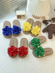 Comfortable Open Toe Slippers, Girls' Breathable Lightweight Beach Sandals, Suitable For Outdoor Activities - Blue - View 9