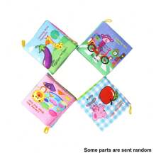 1pc / 4Pcs Baby Cloth Book, Crinkle Fabric Soft Books Set With Rustling Sound, Fruits Vegetable Cognition Toy For Toddlers (Some Parts Are Sent Random Colors)