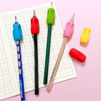 Silicone Pen Holder For Elementary School Students To Correct Their Pen Holding Posture, Finger Grasping And Control Pen For Learning To Write And Practice, Pencil Case,Back To School