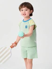 Balabala Boys' Quick-Dry 2 Pieces Outfit, Breathable & Summer Wear - Earthy Green - View 2