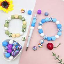 38pcs Silicone Bead Set, Assorted Shapes & Colors, DIY Craft Supply For Keychains, Bracelets, Phone Charms, Necklace Jewelry Making Accessories - Silicone Beads and Hexagonal Series - View 9