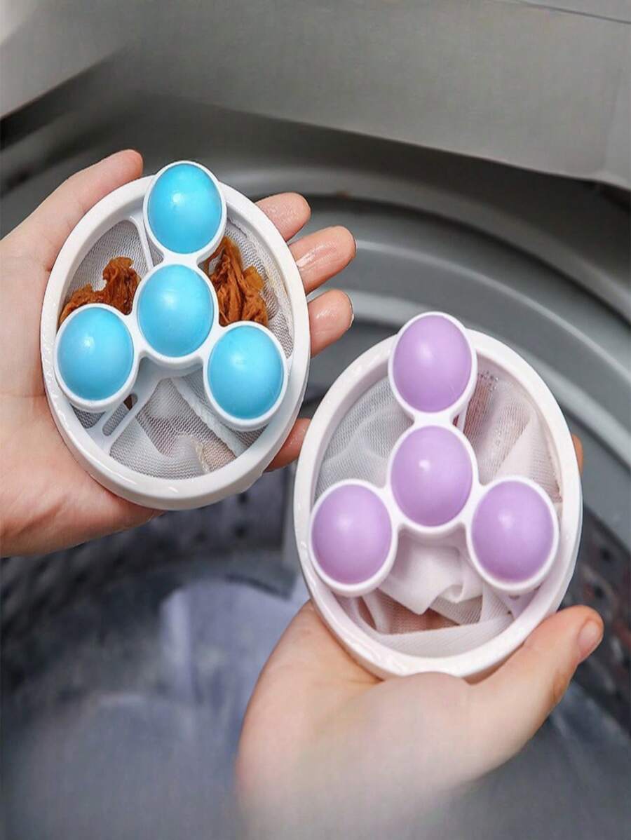 1pc/5pcs Washing Machine Floating Lint Filtering Net Bag, Lint Remover Cleaner Cleaning Ball For Laundry [Slight Color Difference Due To Lighting, Does Not Affect Usage]