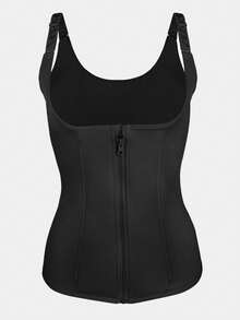 Áo định hình eo cho nữ, 1 chiếc, hai lớp, có nút điều chỉnh, khóa kéo phía trước. - màu đen - Xem 8