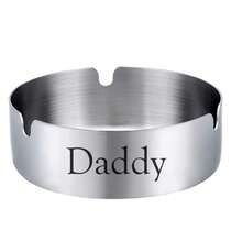 Personalized ASHTRAY Custom Engraved Gift For Dad Gift Men Boyfriend Husband Steel Smoker Cigars Stainless Steel Birthday