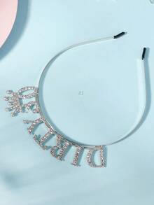 1 Minimalist Elegant Rhinestone Crown Birthday Princess Tiara Hair Accessory - Silver - View 5