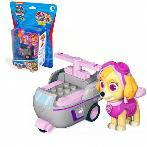 Spin Master PAW Patrol Skye Hubschrauber Set, Bauklötze und Spezialteile mit 1 Skye Figur, Rückziehbares Rollfahrgestell, Spielzeug Geschenkset für 6-12 Jahre