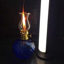 Exquisite Retro Glass Oil Lamp Thickened Without Tilting Artificially Blown Embossed Lampshade Glass Lamp