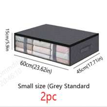 1pc/2pcs Foldable Under Bed Storage Boxes, Classic Fabric Organizer Boxes, Large Capacity For Storing Blankets, Towels, Quilts, Sweaters, Pillows, Linens, Packaging Papers - Zippered Multi-Purpose Home & Room Storage, Under Bed Storage