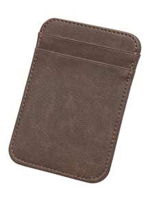 1pc Vertical Fashionable Simple PU Leather Men's Mini Lightweight Business Card Holder Business Multi Slot Card Bag Cover Eessential For Men