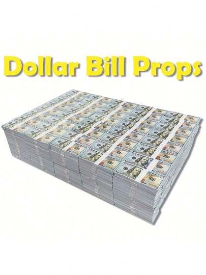 仿真100美元道具钞票，11.2厘米*4.6厘米规格；仿真100美元道具钞票，30*15毫米规格；仿真迷你100美元道具钞票，可用于节日折纸、派对氛围营造、情人节等场合；11.2厘米*4.6厘米花束纸道具钞票