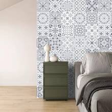 20 Peças/Conjunto 20 x 20 cm Adesivos à prova de óleo de estilo Mandala cinza e branco para cozinha, Adesivos à prova d'água autocolantes para azulejos de fogão com canto flexível, Decoração com padrão geométrico para decoração de sala, decoração de casa, decoração de sala de estar, papel de parede, decoração de cozinha, arte de parede, acessórios de cozinha, itens de cozinha, decoração de parede, adesivos de parede, adesivo de parede