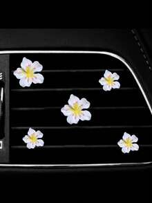 5pcs Cherry Blossom Car Air Vent Clips, Car Accessories Floral Air Vent Decorations - Multicolor - View 4