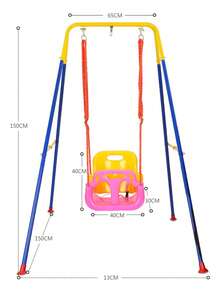 Juego De Rebote Plegable 4 En 1 Columpio Para Bebe Infantil - Azul - Ver 3
