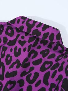 Women Leopard Print Casual Shirt, Spring/Summer - Multicolor - View 7
