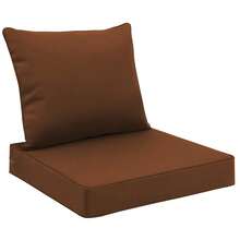 Outdoor Seat Cushion Set Waterproof & Fade-Resistant Patio Chair Cushions With Removable Cover, Deep Seat & Back Cushion For Outdoor Patio Furniture Cushions Seat Cushion & Back Cushion - Coffee Brown - View 5