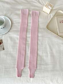 1 Pair Women's Lightweight Breathable Ballet Style Solid Color Ankle Leg Warmers, Casual & Versatile For Summer Christmas Gift