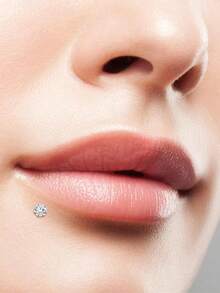 CIZME 16G 6/8/10/12mm Titanium Steel Stud Earrings, Lip Rings, Flat Back Earrings, Nose Rings, Cartilage Hoops, Lip Rings, CZ Stud Earrings For Women & Men - Silver - View 7