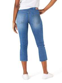 Women's Stretch Denim Shorts & Denim Capri Pants ,Mid-Length Jean Bottoms For Casual Chic