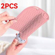 1 pieza Alfombrilla de silicona y estuche de viaje para herramientas de peinado, alfombrilla de silicona portátil resistente al calor para plancha del cabello, rizador, almohadilla aislante antideslizante y resistente al calor para herramientas de peinado, para viajes