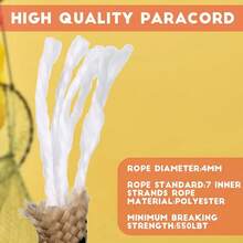 重型伞绳挂绳钥匙扣 7 芯颈绳 户外项链钥匙扣挂绳 编织金属夹钥匙圈 - 彩色 - 查看 5