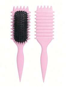 2025 最新款野猪鬃毛卷发造型梳，男女适用 - 顺发、定型、防毛躁，符合人体工学设计，方便携带，适用于沙龙/家居/美容必需品