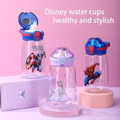 1个580毫升夏季塑料直饮水瓶，大容量运动水瓶，方便携带，适合户外和学校使用，防漏密封饮水杯