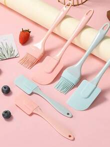 3件套硅胶刮刀套装，带硅胶刷，用于烘焙蛋糕