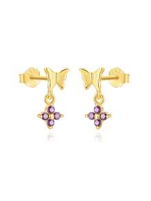 Amethyst Flat Back Labret Earring Set 16G Amethyst Cartilage Helix Earrings Tragus Earrings Conch Earring Stacking Earrings - Multicolor - View 22