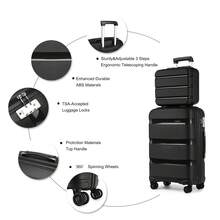 Hard-Shell Suitcase Set 14/20/24/28 Inches With Beauty Case – 4-Piece Trolley Suitcase Set Made Of Polypropylene With TSA Lock, 360° Wheels And Telescopic Handle – Also Available As Individual Suitcase - 黑色 - 查看 3