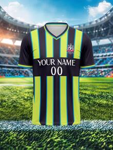 Custom Made Football/Soccer Jersey 2025, Men Blue Moon Manchester City Training V Neck Shirt, Personalized With Name, Number, And Logo, Comfortable Fit For Daily, Casual, Party Wear